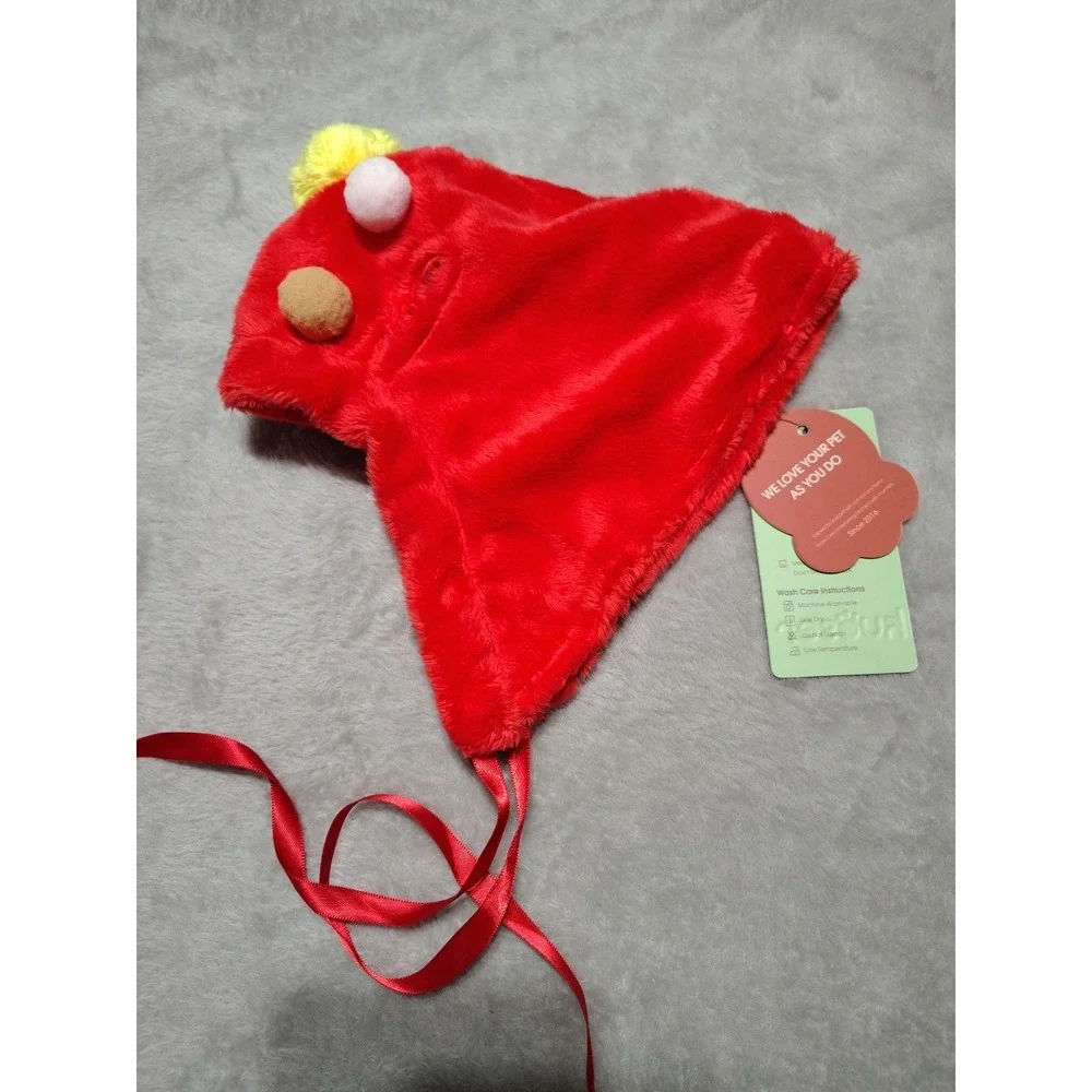Kuoser Dog Costume‎ L Red Christmas Shawl And Hat Holiday Fun Soft Comfort